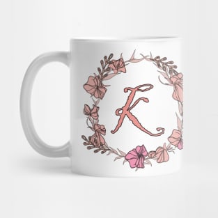 Letter K Rose Pink Initial Monogram - Letter k Mug